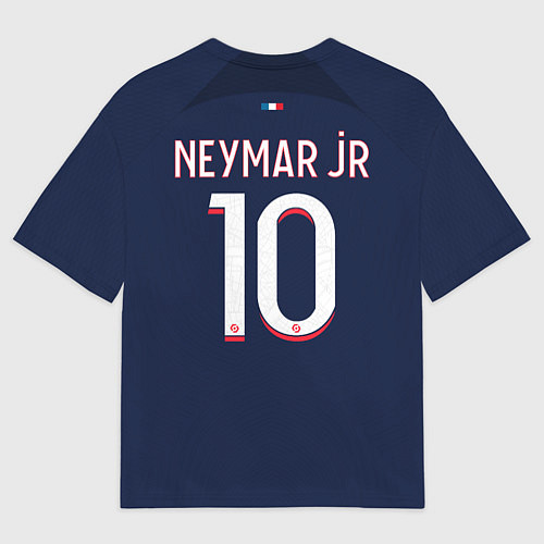 Мужская футболка оверсайз Неймар форма ПСЖ 2324 домашняя / 3D-принт – фото 2