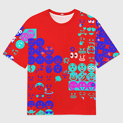 Футболка оверсайз мужская Смайлы для настроения, цвет: 3D-принт