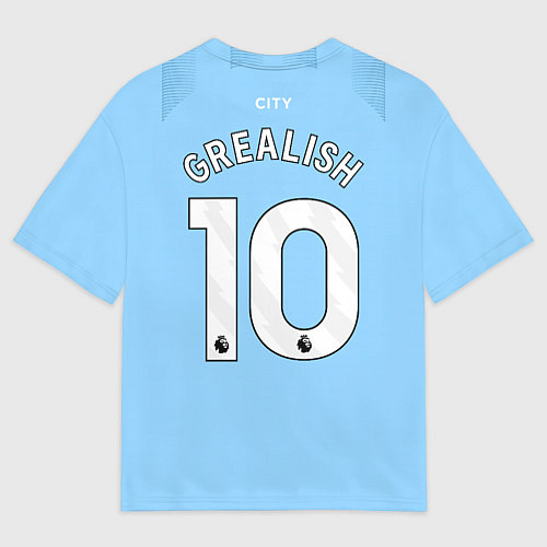 Мужская футболка оверсайз Джек Грилиш Манчестер Сити форма 2324 домашняя / 3D-принт – фото 2