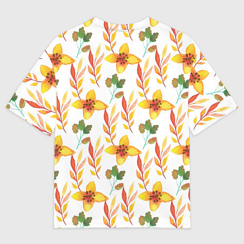 Мужская футболка оверсайз Поляна цветов / 3D-принт – фото 2