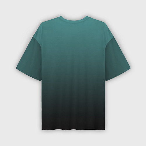 Мужская футболка оверсайз Градиент зелено-черный / 3D-принт – фото 2