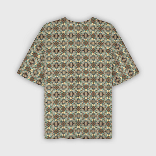 Мужская футболка оверсайз Золотисто-коричневая симметрия / 3D-принт – фото 2