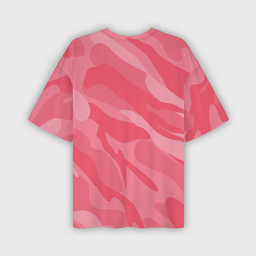 Мужская футболка оверсайз Pink military / 3D-принт – фото 2
