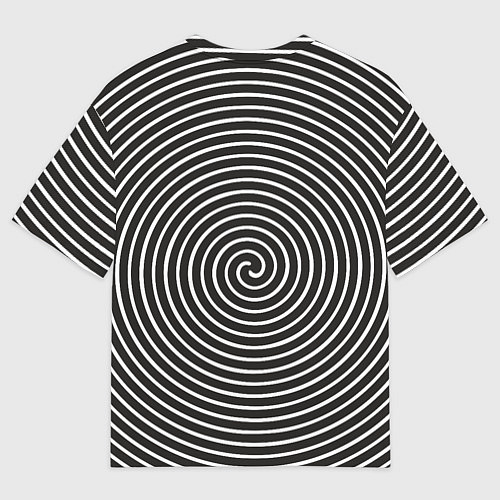 Мужская футболка оверсайз Оптическая спираль / 3D-принт – фото 2