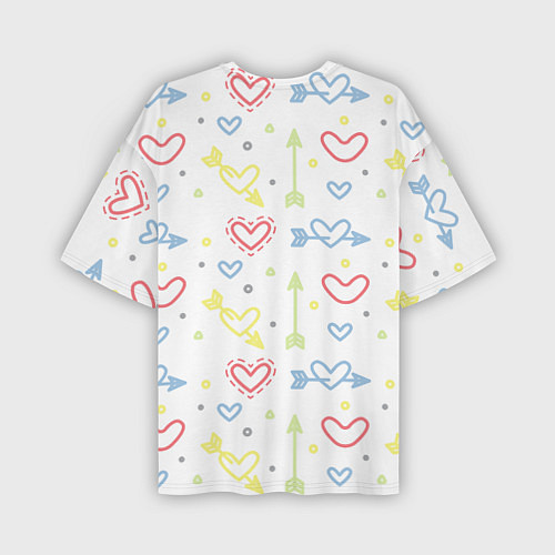 Мужская футболка оверсайз Color hearts / 3D-принт – фото 2