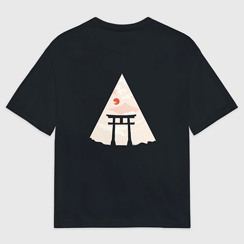 Мужская футболка оверсайз Японские ворота Тории в горах / 3D-принт – фото 2