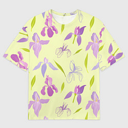 Футболка оверсайз мужская Фиолетовые лилии, цвет: 3D-принт