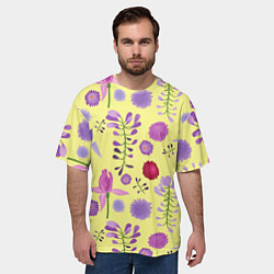Футболка оверсайз мужская Фиолетовый цветник, цвет: 3D-принт — фото 2