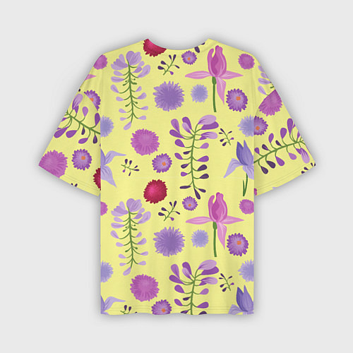 Мужская футболка оверсайз Фиолетовый цветник / 3D-принт – фото 2