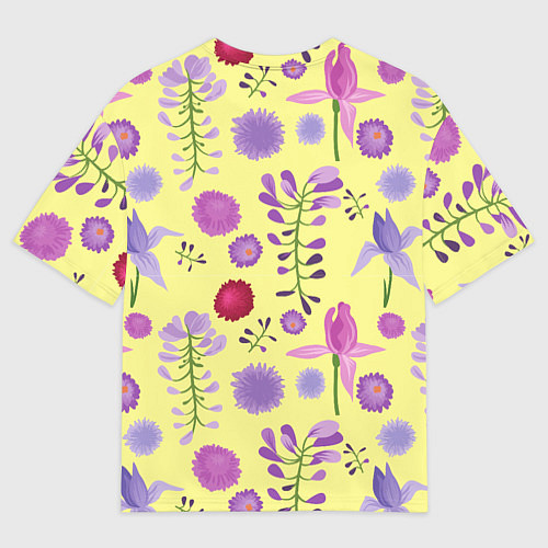 Мужская футболка оверсайз Фиолетовый цветник / 3D-принт – фото 2