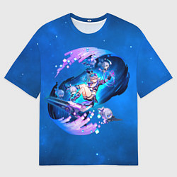 Мужская футболка оверсайз Хонкай Стар Рейл: Серебряный Волк