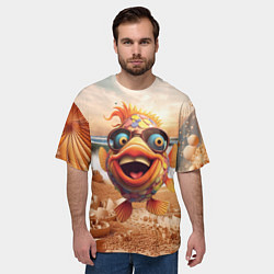 Футболка оверсайз мужская Большой мультяшный карп, цвет: 3D-принт — фото 2