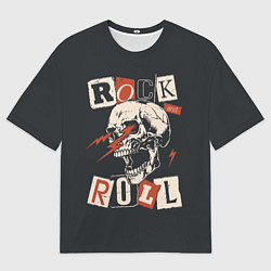 Мужская футболка оверсайз Rock - молнии из глаз