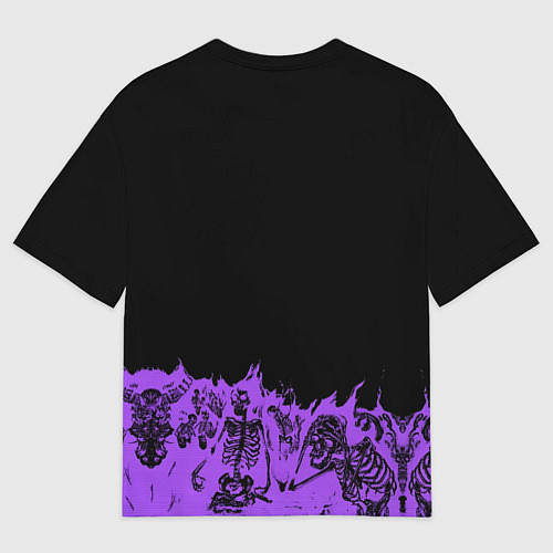 Мужская футболка оверсайз Скелеты в неоновом огне / 3D-принт – фото 2