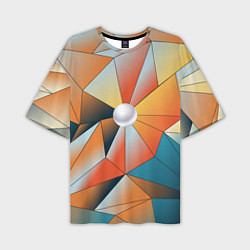 Футболка оверсайз мужская Жемчужина - градиент из полигональных треугольнико, цвет: 3D-принт