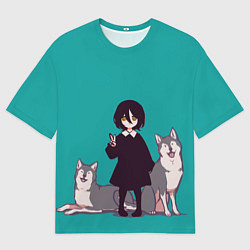 Футболка оверсайз мужская Наюта с песиками, цвет: 3D-принт