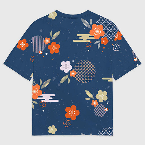 Мужская футболка оверсайз Орнамент японского кимоно / 3D-принт – фото 2