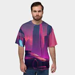 Футболка оверсайз мужская Минималистический киберпанк, цвет: 3D-принт — фото 2