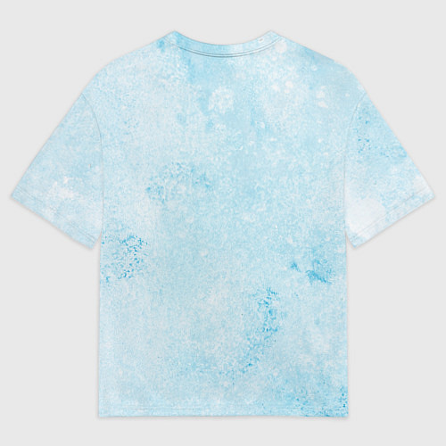 Мужская футболка оверсайз Ледяное сердце и кошка любви / 3D-принт – фото 2