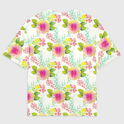 Мужская футболка оверсайз Цветочный настрой / 3D-принт – фото 2