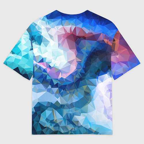 Мужская футболка оверсайз Blue mosaic / 3D-принт – фото 2