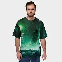 Футболка оверсайз мужская Космическая буря, цвет: 3D-принт — фото 2