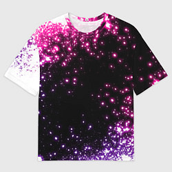 Футболка оверсайз мужская Неоновые звезды - neon, цвет: 3D-принт
