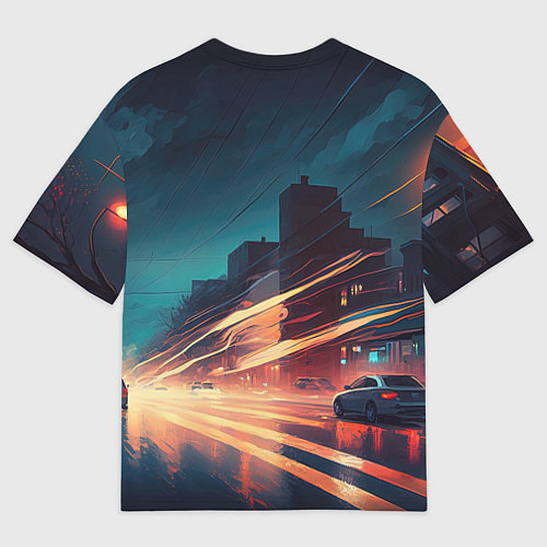 Мужская футболка оверсайз Городской трафик / 3D-принт – фото 2
