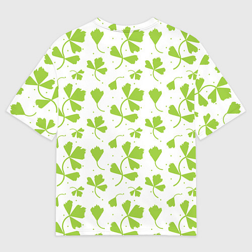 Мужская футболка оверсайз Зелёные веточки / 3D-принт – фото 2