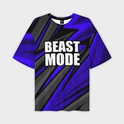 Мужская футболка оверсайз Beast mode - синяя униформа