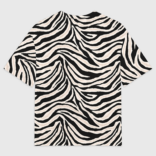 Мужская футболка оверсайз Полосатая шкура зебры, белого тигра / 3D-принт – фото 2