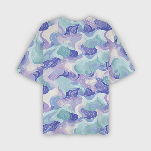 Мужская футболка оверсайз Абстрактные волны разноцветные / 3D-принт – фото 2