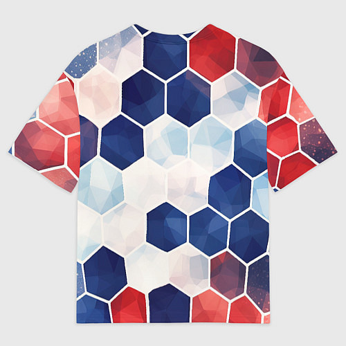 Мужская футболка оверсайз Герб России объемные плиты / 3D-принт – фото 2