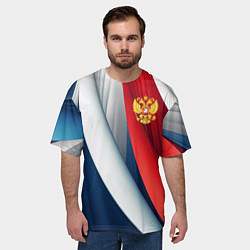 Футболка оверсайз мужская Герб России абстракция, цвет: 3D-принт — фото 2