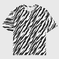 Мужская футболка оверсайз Полосатая шкура зебры