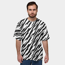 Футболка оверсайз мужская Полосатая шкура зебры, цвет: 3D-принт — фото 2