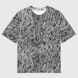 Футболка оверсайз мужская Густой серый мех, цвет: 3D-принт