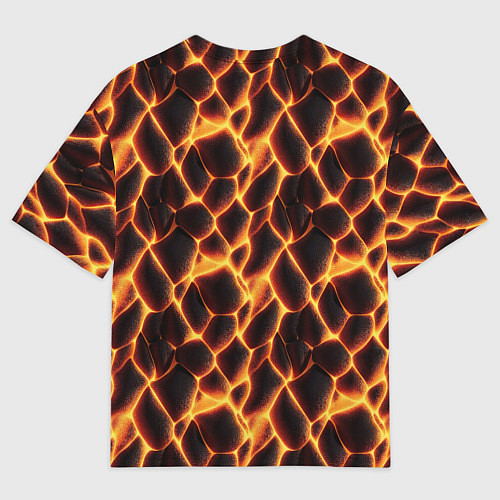 Мужская футболка оверсайз Раскалённые камни лавы / 3D-принт – фото 2