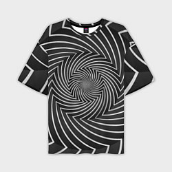 Мужская футболка оверсайз Оптическая иллюзия изогнутые линии