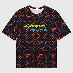 Футболка оверсайз мужская Cyberpunk 2077 phantom liberty dark abstract, цвет: 3D-принт