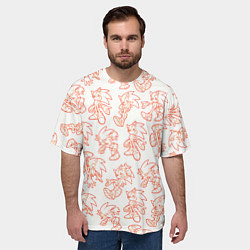 Футболка оверсайз мужская Паттерн Sonic, цвет: 3D-принт — фото 2