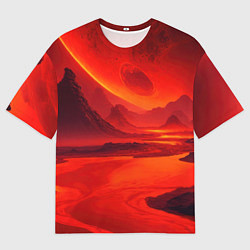 Мужская футболка оверсайз Лавовая планета