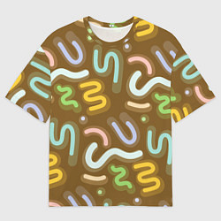 Футболка оверсайз мужская Brown abstraction, цвет: 3D-принт