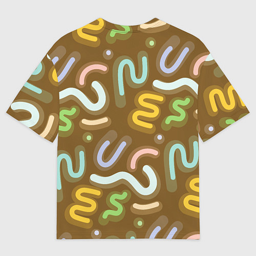 Мужская футболка оверсайз Brown abstraction / 3D-принт – фото 2