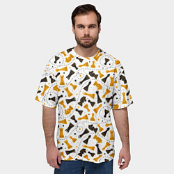 Футболка оверсайз мужская Шахматные фигуры - Chess, цвет: 3D-принт — фото 2