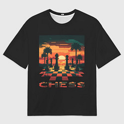 Футболка оверсайз мужская Chess - на закате, цвет: 3D-принт