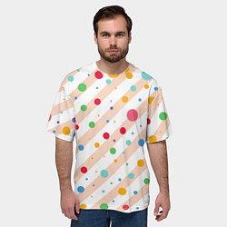 Футболка оверсайз мужская Color circles, цвет: 3D-принт — фото 2