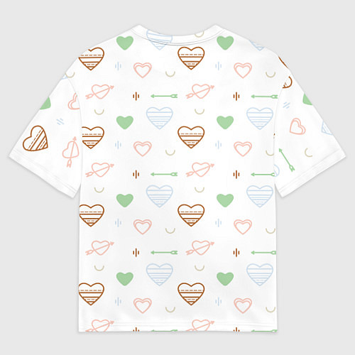 Мужская футболка оверсайз Cute hearts / 3D-принт – фото 2