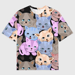 Мужская футболка оверсайз Cats party