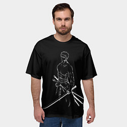 Футболка оверсайз мужская Roronoa Zoro - One Piece, цвет: 3D-принт — фото 2